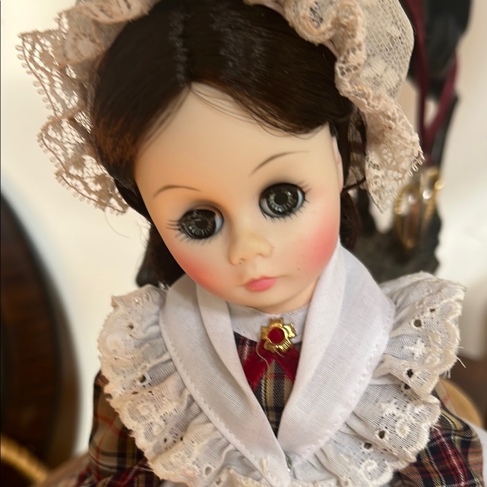 Madame Alexander Little Women Doll with White and Plaid Dress